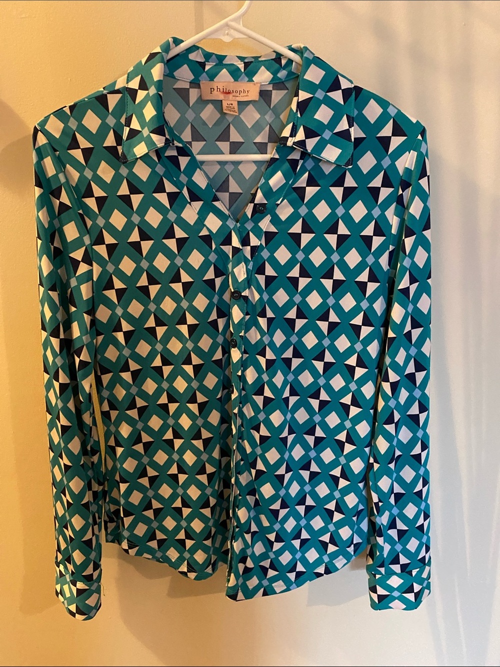 Philosophy Republic Clothing  long sleeve shirt features a geometric pattern